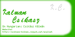 kalman csikasz business card